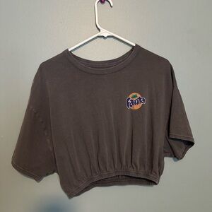 Fanta Charcoal Crop Top